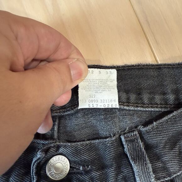 Vintage Levis 517 Jeans 30 Black Patchwork 80s Denim Made in USA Boot Cut 0260 - Picture 6 of 11